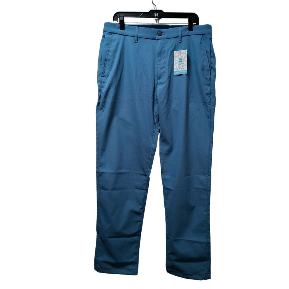 Lands' End Chino Performance Pants Men’s 35x34 Blue Straight Traditional Fit